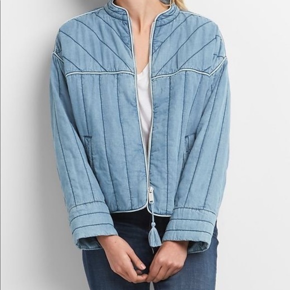 gap quilted denim jacket